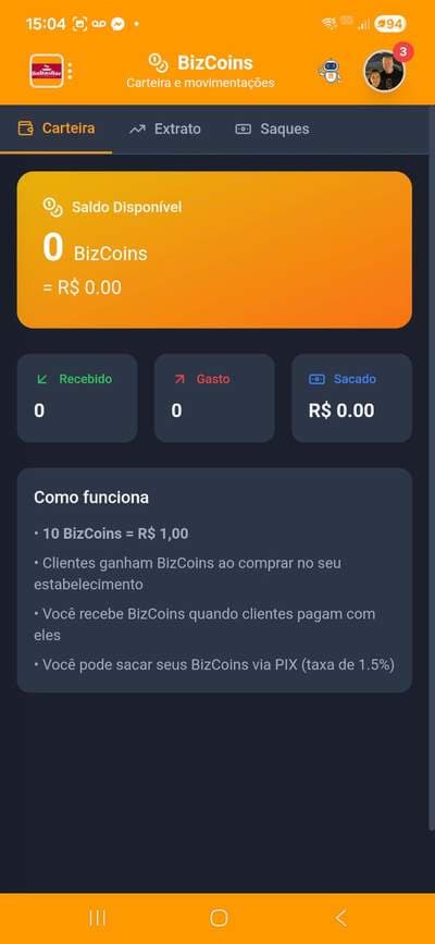 BizCoins - Carteira Digital