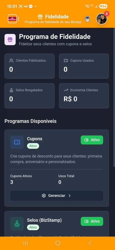 Cupons e Selos - Visão Geral