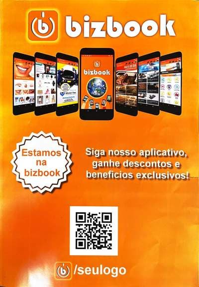 Folder de divulgação Bizbook com QR Code