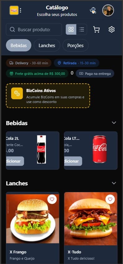 Pedidos iFood no Bizbook