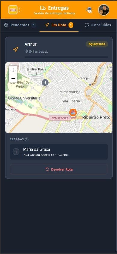 App do entregador
